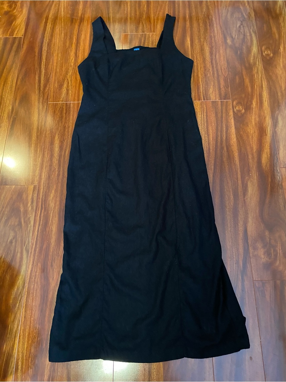 Old Navy Black linen blend sleeveless midi Dress - Picture 3 of 8